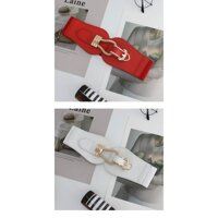 Thắt lưng chun bản to khóa thép cá tính - TTL89,Trắng