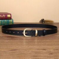 Thắt lưng da bò bản 2.8cm khóa đồng / dây nịt da xịn mềm mại màu nâu đen belt leather cỡ nhỏ nam