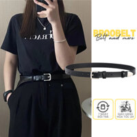 Thắt lưng da bò nữ nam bản nhỏ y2k phong cách phương Tây, dây nịt unisex thời trang bản 2.3cm