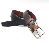 Thắt lưng da bò thật 2 mặt vân Safiano khóa kim xoay BL120VB (Đen/Nâu) [Freesship] - 100% da bò thật, BH 3 năm