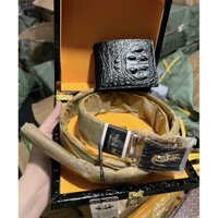 Thắt lưng da cá sấu nam +ví full box gỗ vip