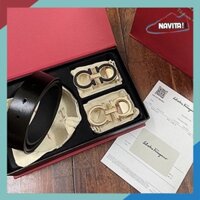 Thắt lưng da , dây lưng nam Salvatore hai mặt khóa thay đổi, Hàng super fullbox thẻ bill túi vải túi giấy [BẢO HÀNH DA]