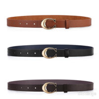 Thắt lưng da khoá vàng Chữ C , dây nịt thắt lưng nữ dây da bảng to 105cm ba màu phong cách đơn giản shini