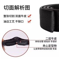 Thắt lưng da thật cho nam, kiểu mới không có khóa, khóa tự động, khóa chốt, lớp đầu, da lychee cao cấp thời trang