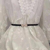 Thắt lưng đai váy chun hoa bản nhỏ dễ thương - TTL278 Trắng