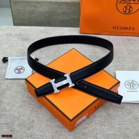 Thắt lưng, dây nịt, belt HM Đen sần mặt logo H Bạc trơn LA 1-1 on web fullbox LVQ