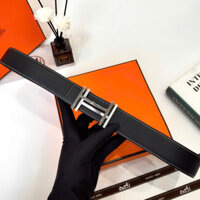 Thắt lưng, dây nịt, belt HM Đen logo HH Bạc size 85-110cm LA 1-1 on web fullbox DDT