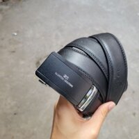 Thắt lưng dây nịt da đen da sần mặt kéo Valentino Creations fullbox