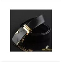 Thắt Lưng Dây Nịt Nam Da 2 Lớp Khóa Tự Động vàng ánh kim độc đáo - Madoza 116 (Bảo hành 1 năm)