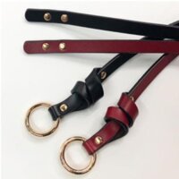 Thắt lưng, dây nịt nữ bản nhỏ 1.1cm, khóa thắt hình tròn , da thật, mạ màu vàng bóng.