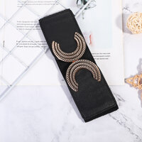 Thắt lưng - Dây nịt nữ co dãn bản to dễ thương - TTL189 khóa C - Đen