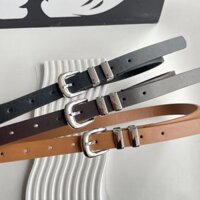 Thắt lưng, dây nịt thời trang nữ da PU cao cấp, bản nhỏ 1.8cm, khóa kim loại mạ bóng W53