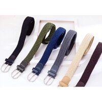 Thắt lưng dây thừng đan trẻ trung bản 3cm nhiều màu đen be nâu xám xanh