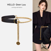 Thắt Lưng Dây Xích Kim Loại Dễ Phối Đồ Phong Cách Hàn Quốc Cho Nữ