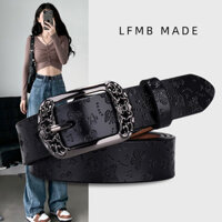 Thắt lưng đen phong cách phụ nữ quần jean với tất cả các kết hợp thắt lưng da bò thời trang trang trí đơn giản thắt lưng retro phụ nữ hợp thời trang pulasi01.vn2.10