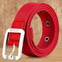 Thắt lưng đỏ cho nam nữ, thắt lưng vải canvas, thắt lưng quân đội cho quần jeans nữ, phong cách Hàn Quốc đơn giản, cá tính, trẻ trung