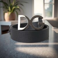 THẮT LƯNG DOLCE ĐEN MẶT BẠC BC4422 B5373