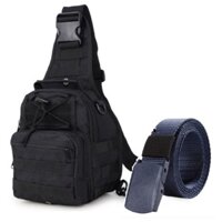 Thắt lưng dù chiến thuật và túi đeo ngực thời trang phong cách Quân đội Mỹ tặng 01 bút bi cao cấp TLG M 410-8