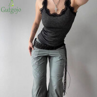 Thắt lưng GUTGOJO Punk, Dây thắt lưng da mặt rộng Retro Nam, Dây buộc cá nhân Frenulum Hip Hop Tua Rua Thắt lưng nữ