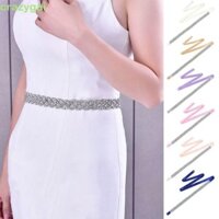 Thắt lưng kim cương giả CRAZYGAI, Thắt lưng pha lê cỡ lớn bằng lụa, Đầm ruy băng dài sang trọng co giãn Dây thắt lưng đám cưới
