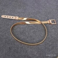 Thắt lưng mỏng thời trang nữ bán chạy, khóa kim loại lò xo, thắt lưng co giãn cho phụ nữ, linh hoạt với váy, dây thắt lưng mỏng