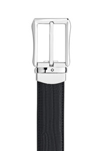 Thắt lưng Montblanc Business Stainless Steel Black Leather Belt MB118423