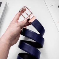 Thắt Lưng Nam AROTI 2 Mặt Dây Xoay Chiều Chất Da Bò Saffiano Đẹp Cao Cấp,  Dây Nịt Được Bảo Hành 10 Năm  TL04-XANH