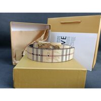 Thắt lưng nam Burberry mới Thời trang cổ điển Thắt lưng họa tiết màu be thông thường