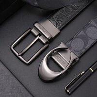 Thắt lưng nam cao cấp da bò thật bản rộng thắt lưng cổ điển in chữ cái khóa chữ C Khóa Kim công sở X3GP