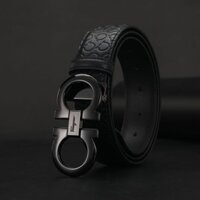 Thắt lưng nam cao cấp họa tiết vải lanh 8 nút có khóa trượt Quần áo da thật