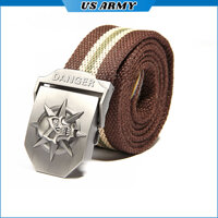 Thắt Lưng Nam Cao Cấp Vải Dù Bền Bỉ, Mặt Khóa Tự Động U859 US ARMY Phong Cách Lính Mỹ -HÀNG CHÍNH HÃNG - nâu sọc