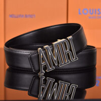 Thắt lưng nam da bò amiri trơn rộng 3,8cm mới Armani