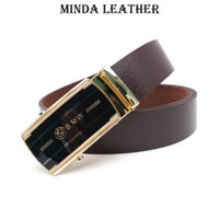 Thắt lưng nam da bò, đầu khóa lăn sang trọng, siêu bền S1L02B1 - MINDA LEATHER