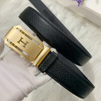 Thắt lưng nam da bò khóa tự động mặt dập vân da rắn siêu chất full box quà sinh nhật sang trọng