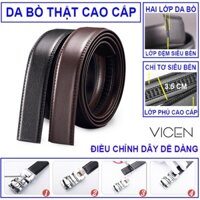 Thắt Lưng Nam Da Bò Thật Hai Lớp Cao Cấp VICENZO Khóa Hợp Kim Đúc Chống Rỉ, Dây Thắt Lưng Nam *