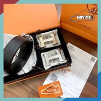 Thắt lưng nam, dây lưng da HM 2 mặt khóa thay đổi bản đẹp Super Fullbox thẻ bill túi vải túi [BẢO HÀNH DA]