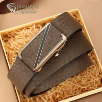 Thắt Lưng Nam Dây Lưng Da vân Saffiano Cao Cấp GANARDO, Dây Nịt Nam bản nhỏ khóa tự động phong cách Hàn Quốc G01B