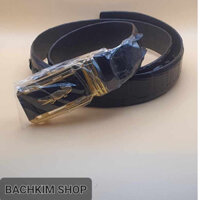 Thắt lưng nam, Dây nịt da Cá Sấu Cao Cấp Loại dây liền nguyên bản 3.5cm, Cam Kết Da Thật Chính Hãng, Màu Đen