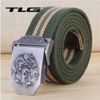 Thắt lưng nam dù đầu rồng Đồ Da Thành Long 924 5(xanh sọc) tặng 01 bút bi cao cấp TLG M 410