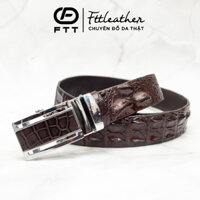 Thắt lưng nam FTT Leather da cá sấu Thái Lan loại dây liền 4cm nguyên bản, cam kết da thật 100%