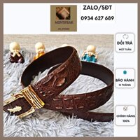 thắt lưng nam hàng hiệu, thât lưng nam, thăt lưng da cá sấu dây gai liền nguyên con.