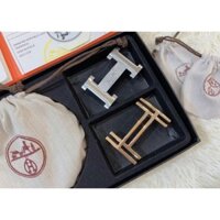 Thắt lưng nam He dây lưng nam dây nịt mặt chữ H màu vàng bạc dây da đẹp kèm Hộp Túi Giấy  *