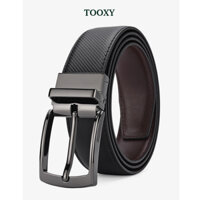 Thắt lưng nam Khóa kim xoay chiều, Dây nịt nam da vân sợi carbon cao cấp TL63