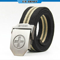 Thắt Lưng Nam Lính Mỹ US ARMY, Dây Lưng Nam Vải Dù Bền Chắc, Mặt Khóa Hợp Kim Siêu Bền Cao Cấp- HÀNG CHÍNH HÃNG - Đen sọc