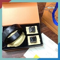 Thắt lưng nam Louis VT, dây lưng da bò, Hai mặt khóa thay đổi hàng super fullbox thẻ bill túi vải túi giấy [BẢO HÀNH DA]