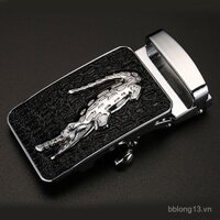 Thắt lưng nam thời trang, đầu khóa da cá sấu Thái, không lỗ, không răng, đầu thắt lưng da, đầu thắt lưng hợp kim 3.8 cho nam
