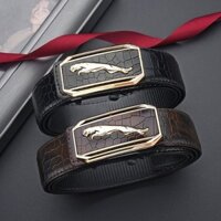 Thắt lưng nam tự động 3.3cm, thắt lưng khóa lò xo bằng thép không gỉ, thắt lưng da thật hoa văn thời trang, size lớn 120cm