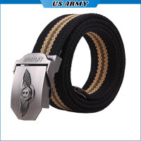 Thắt Lưng Nam Vải Dù Mặt Khóa Hợp Kim Thép Đúc Liền Khối A989 US ARMY, Dây lưng lính mỹ -HÀNG CHÍNH HÃNG  - đen sọc