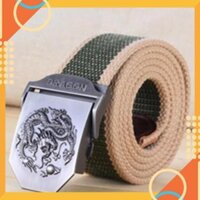 Thắt lưng nam vải dù mặt rồng thời trang lính