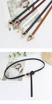 Thắt lưng nữ bản nhỏ da khóa đồng cá tính TL68 - TTL106 Trắng